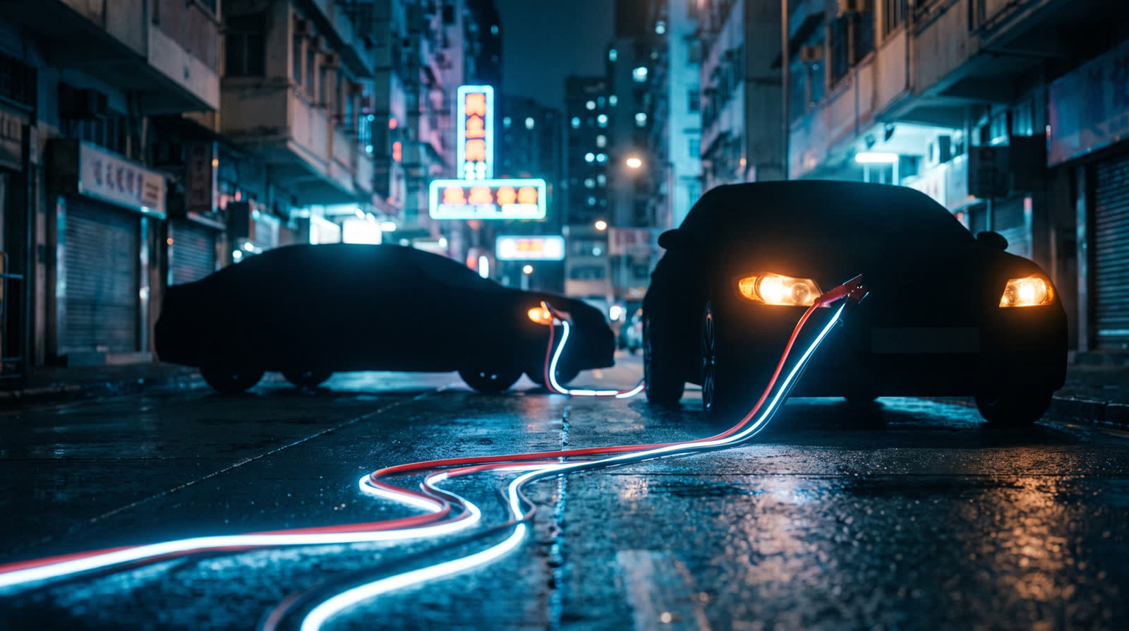 過江龍電纜著光，架車一撻即著